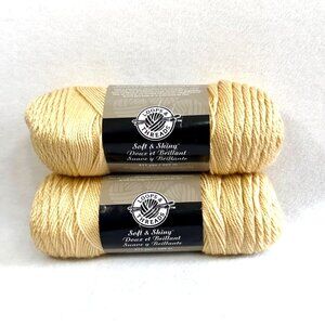 Loops & Threads Soft & Shiny Acrylic Yarn Color is "Butter" #18 - Two New Skeins